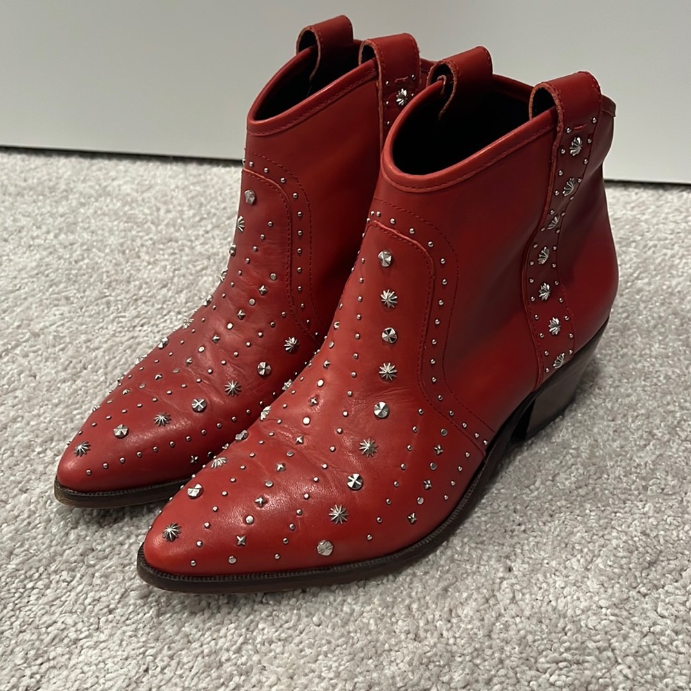 Sam Edelman Red Brian Western Booties